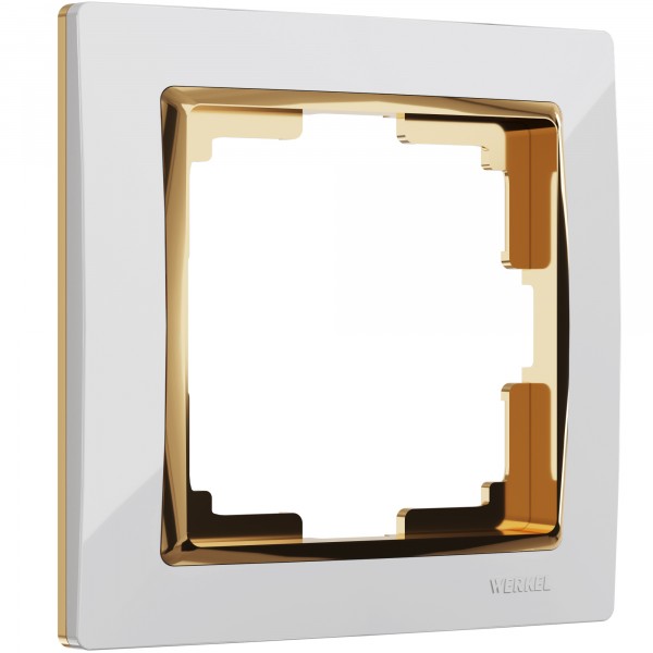 Рамка на 1 пост Werkel WL03-Frame-01-white-GD Snabb (белый/золото) - купить в Самаре