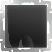 Розетка влагозащищенная с заземлением с защитной крышкой и шторками Werkel WL08-SKGSC-01-IP44 Черная матовая - купить в Самаре