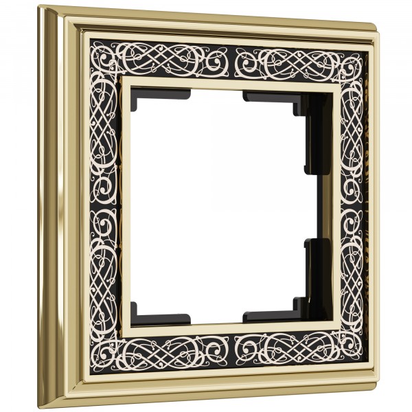Рамка на 1 пост WL77-Frame-01 Palacio Gracia (золото/черный) - купить в Самаре