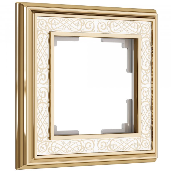 Рамка на 1 пост WL77-Frame-01 Palacio Gracia (золото/белый) - купить в Самаре